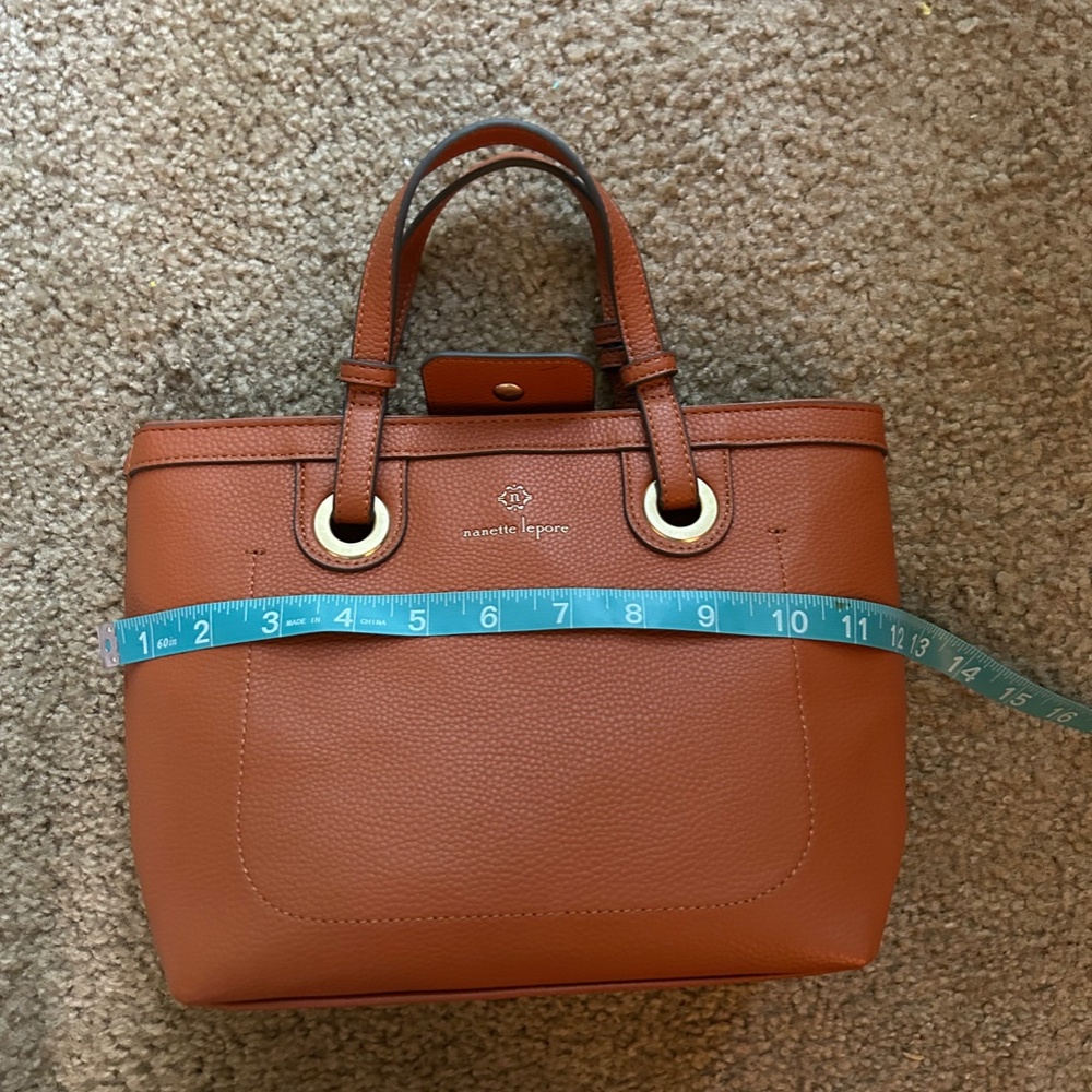 Nanette Lepore Brown Tote Bag With Gold Hardware *Crossbody Strap Not Included* - Picture 8 of 10